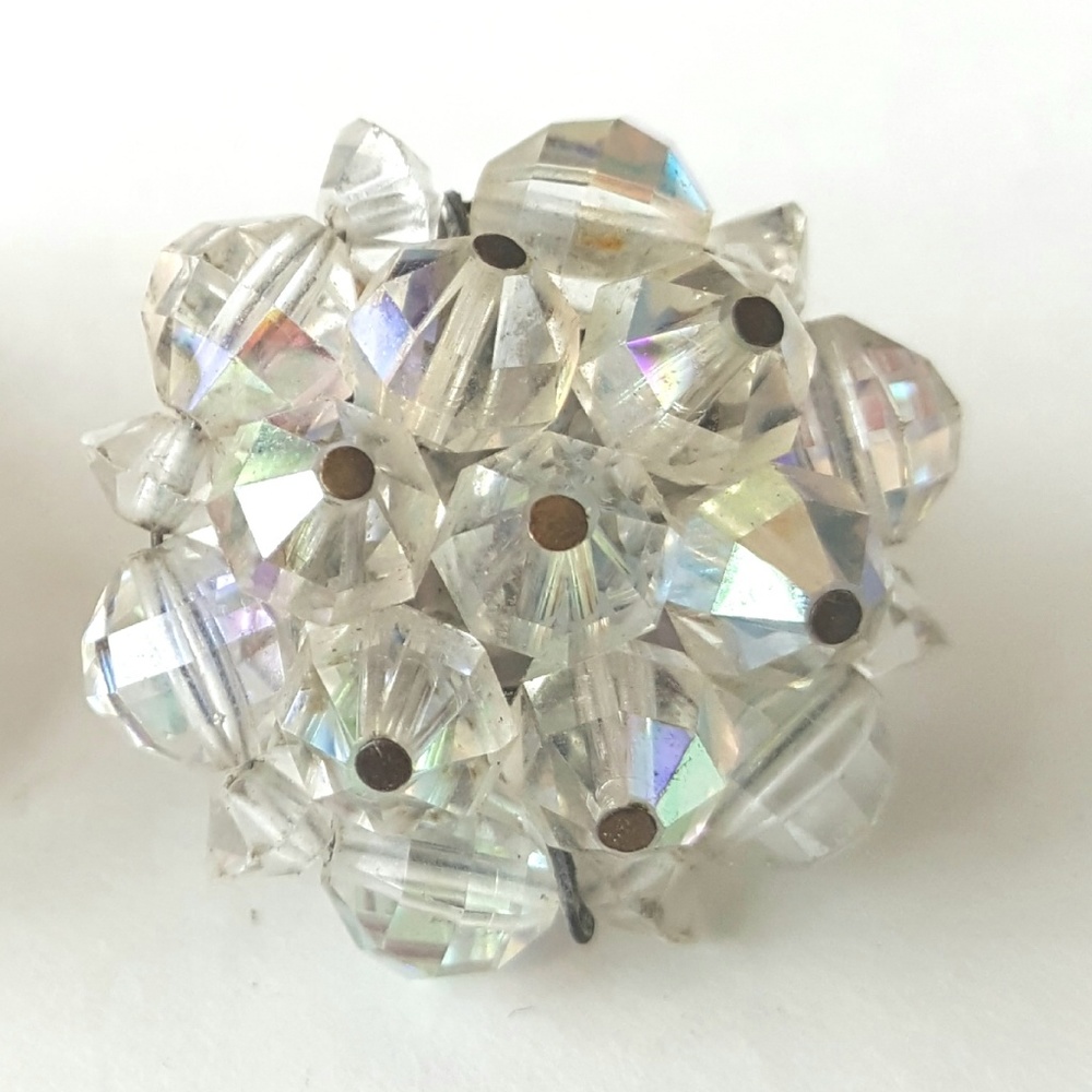 1950s Vintage Clip on Earrings Retro Crystals Laguna B - Picture 6 of 6
